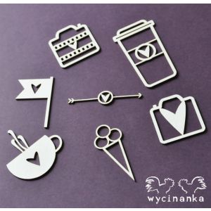 Tekturka Wycinanka Happy Days - Zestaw, 7szt